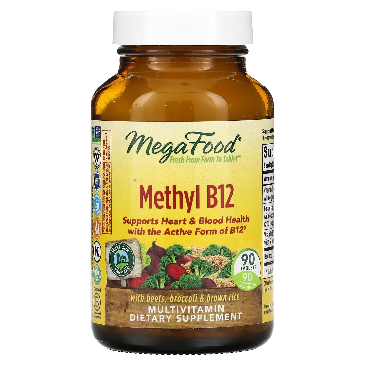 

Метилкобаламин B12 MegaFood, 90 таблеток