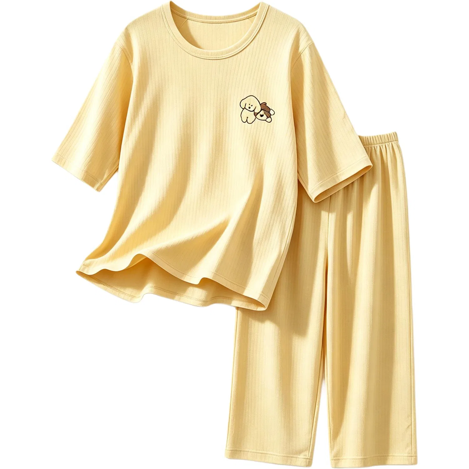 Детский комплект пижам Cotton Jersey с коротким рукавом Red Bean, Цвет Y301# Warm Yellow