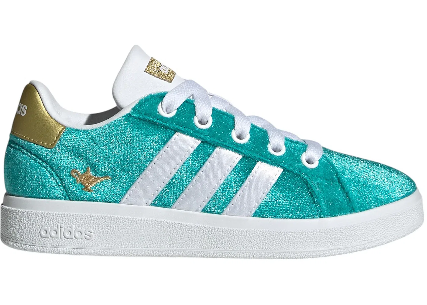 Детские кроссовки с принтом Adidas Grand Court 2.0 Disney Jasmine Adidas, Pure Teal/Cloud White/Gold Metallic
