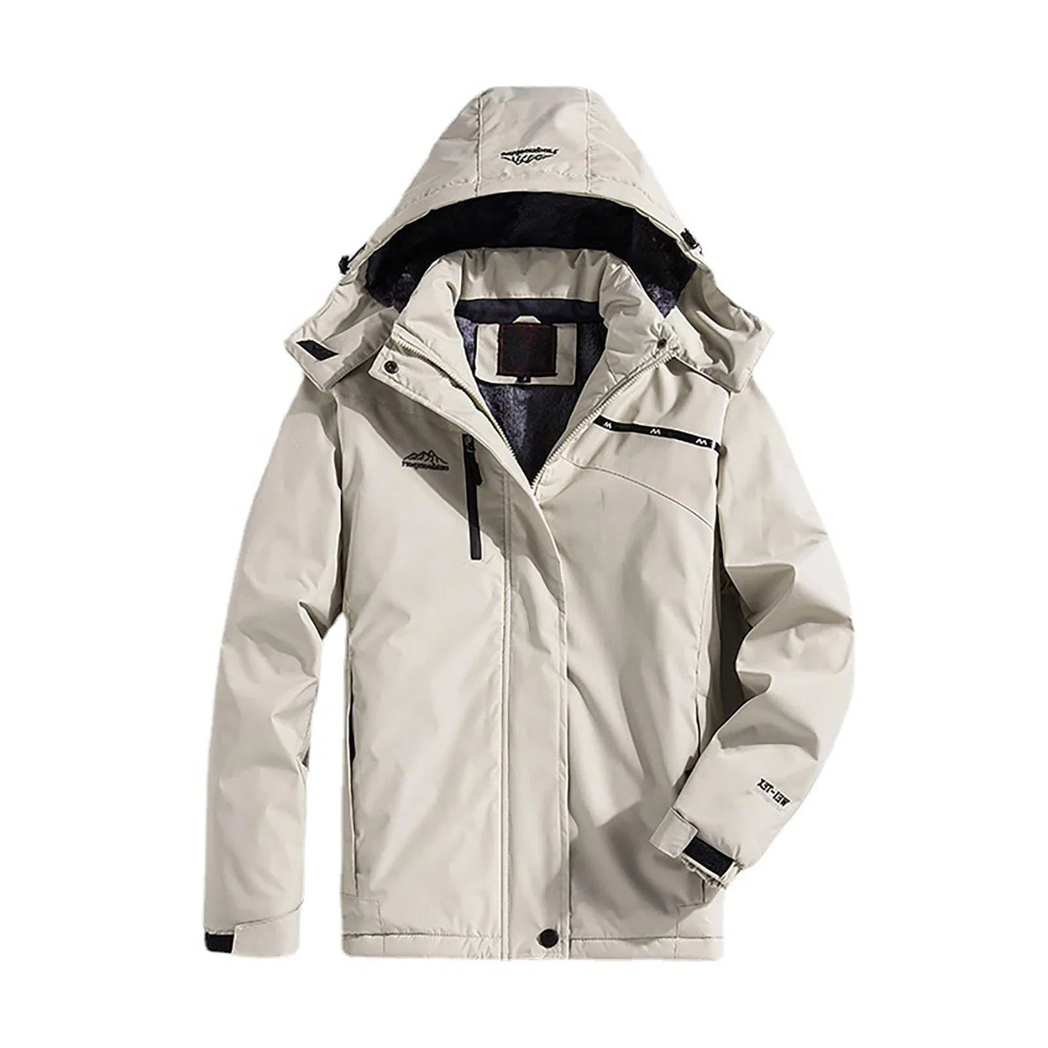 Женский дождевик с капюшоном Women Parka Jacket Waterproof Comfortable Warm Rain Jackets Comfortable Fit Windbreaker Casual Windproof Softshell Coats, Wh2 — фото 2