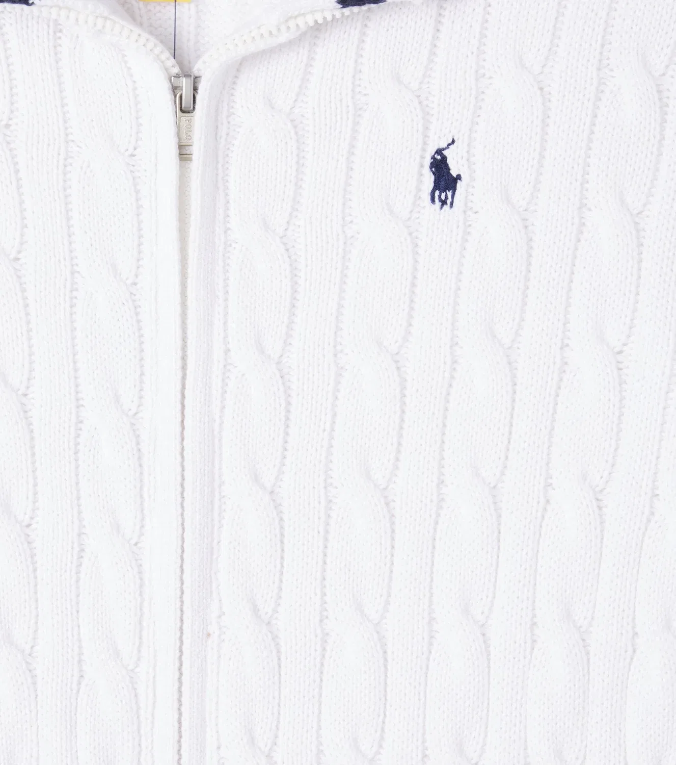 Джемпер хлопковый на молнии Polo Ralph Lauren Kids, белый — фото 3