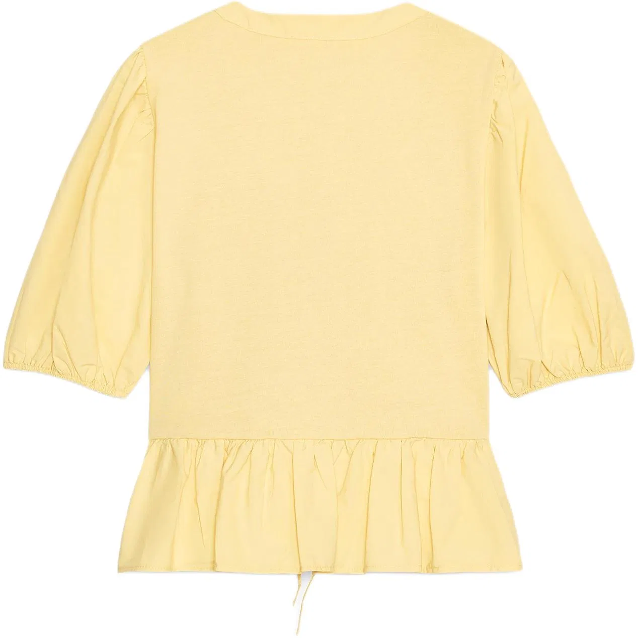 Женская рубашка с V-образным вырезом Yellow ZARA, Желтый — фото 3