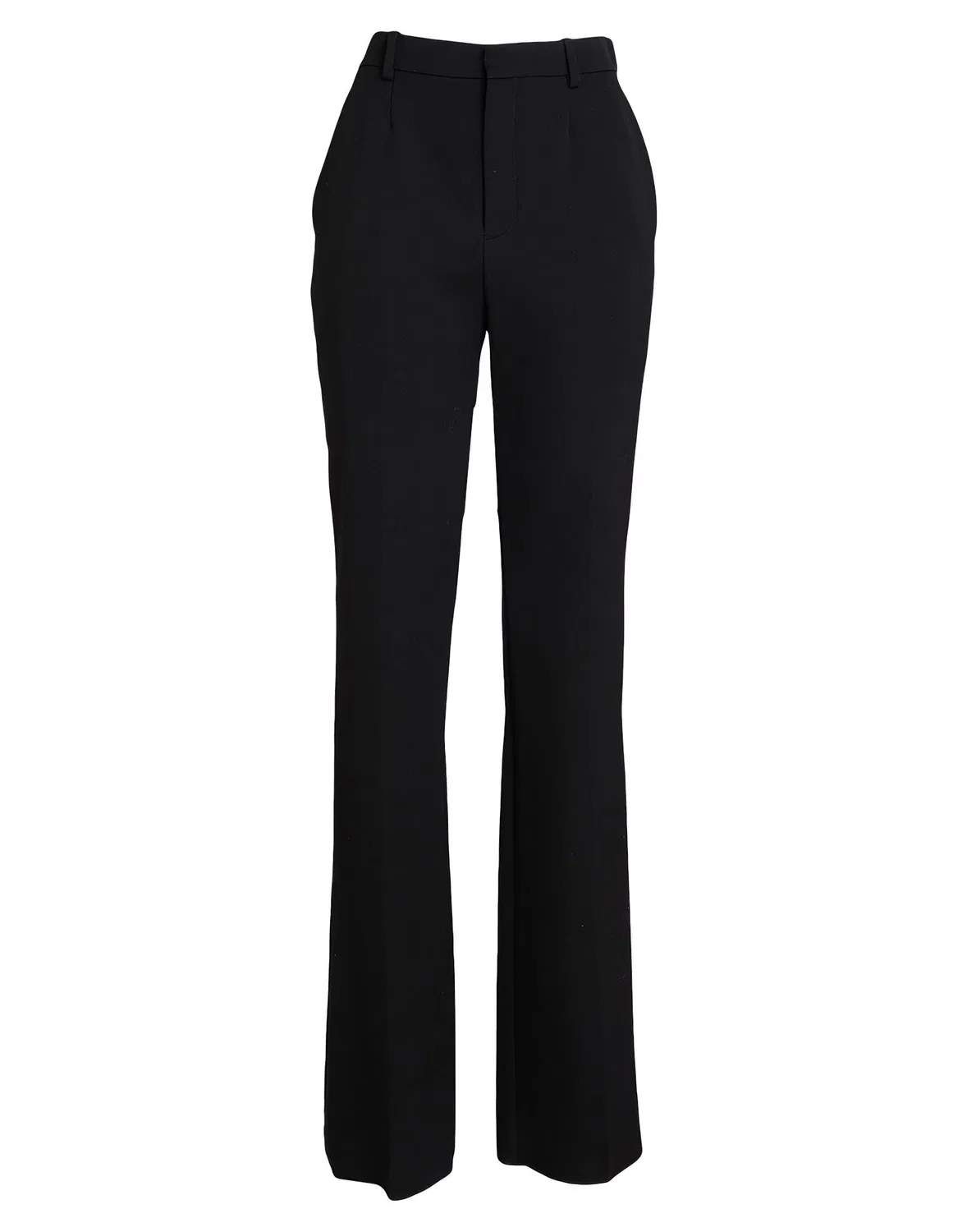 Женские брюки прямого кроя из шерсти Saint Laurent, черный