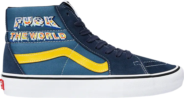 

Кеды Vans Supreme x Sk8 Hi f*ck The World - Navy, синий