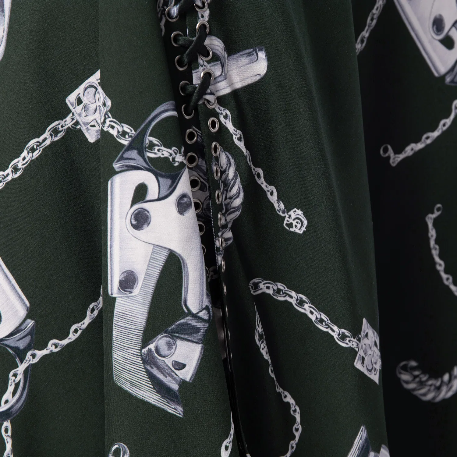Платье без рукавов Knight Hardware Printed Sleeveless Dress Burberry, Silver/Green — фото 3