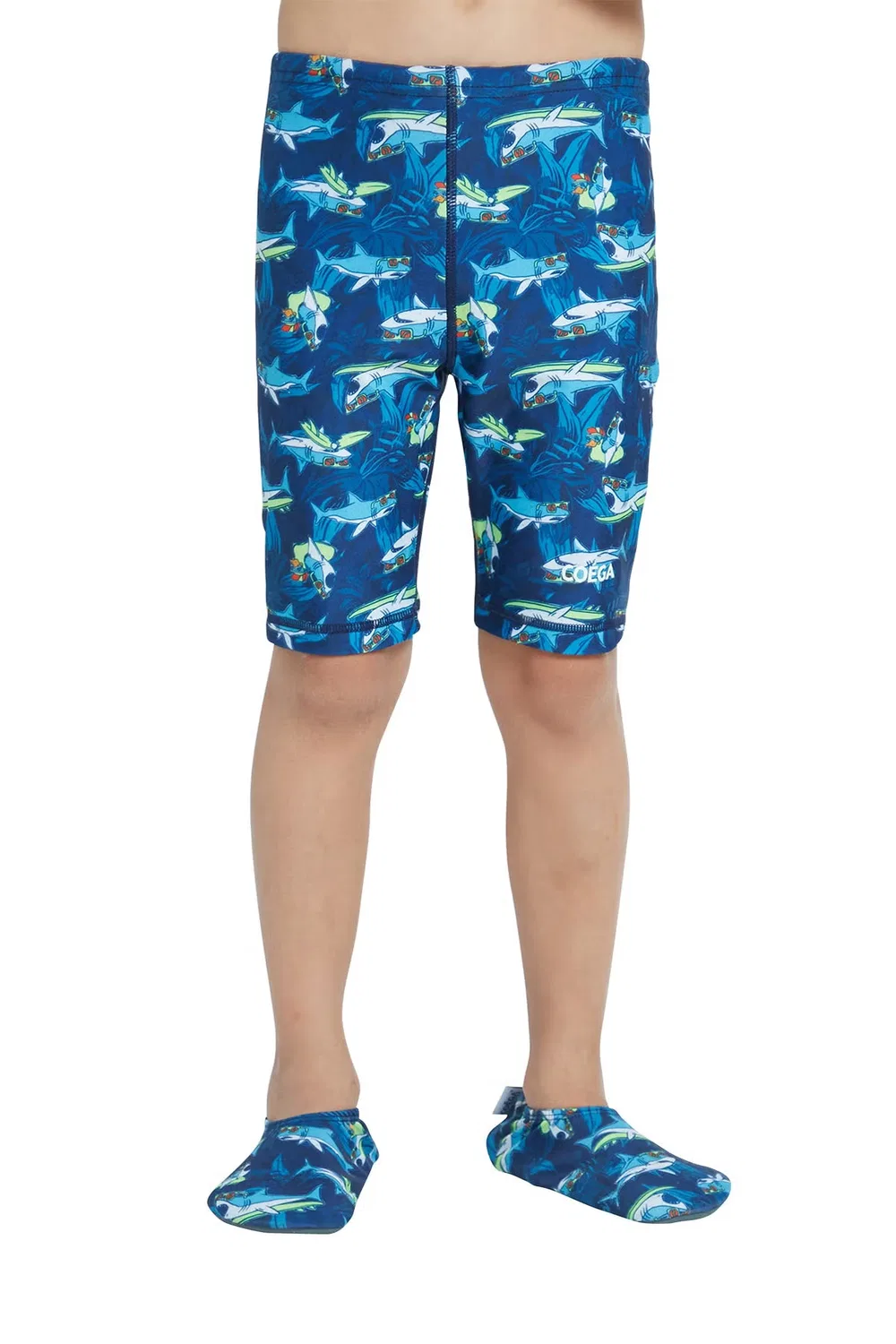 Плавки детские с принтом акул Coega Sunwear, темно-синий