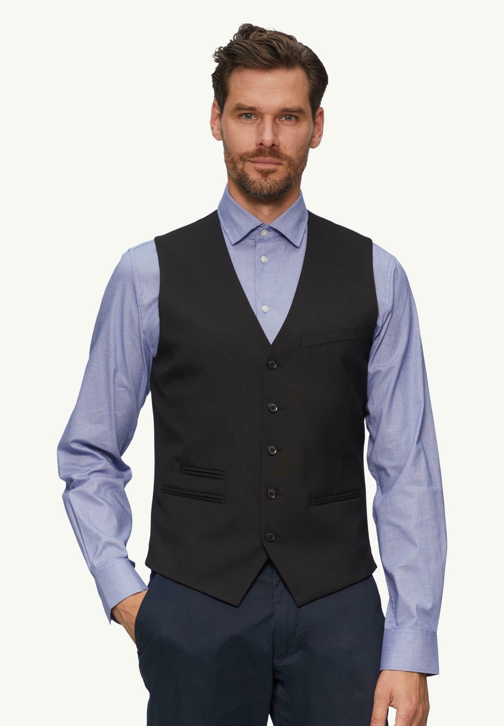 

Костюмный жилет PURE STRETCH s.Oliver BLACK LABEL, черный