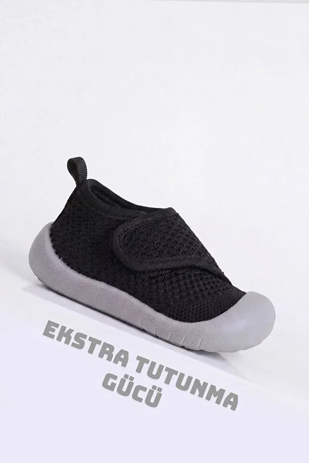 Детские ортопедические первые шаги вязаные туфли Baby Yuppy, Black — фото 3