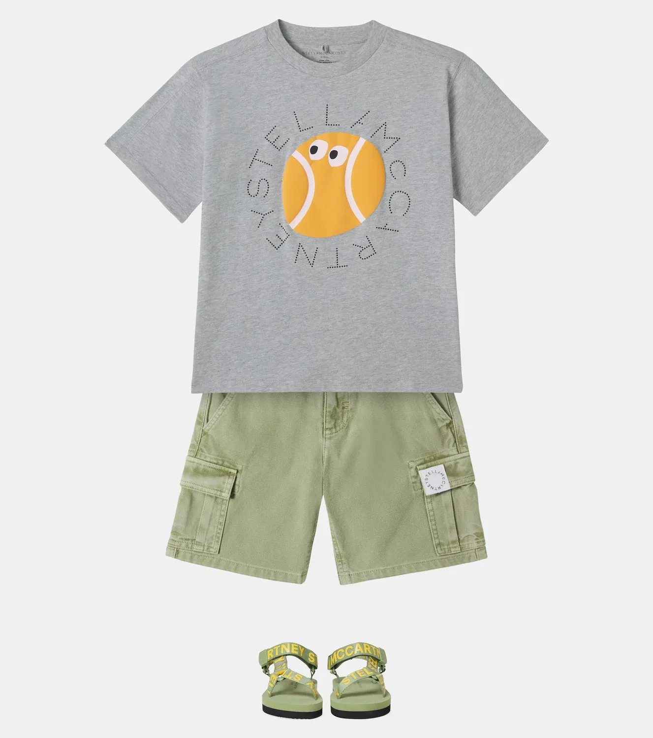 Шорты-карго из канваса Stella Mccartney Kids, зеленый — фото 2