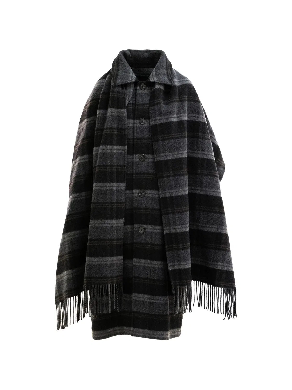 Пальто с клетчатым узором и отстегивающимся шарфом, черное Polo Ralph Lauren, черный