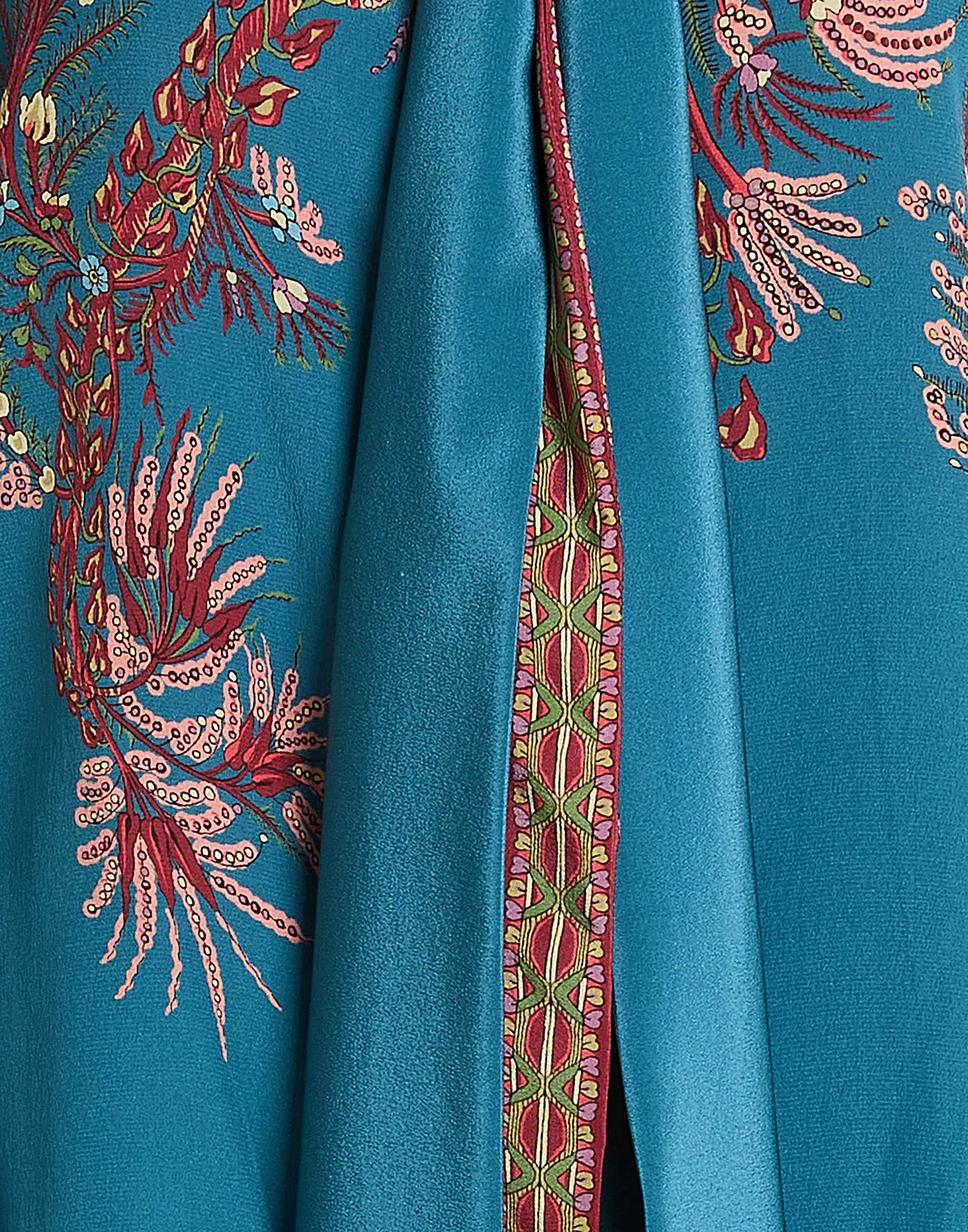 Женская блуза с бантом из шелка с принтом Etro, Deep Teal — фото 4