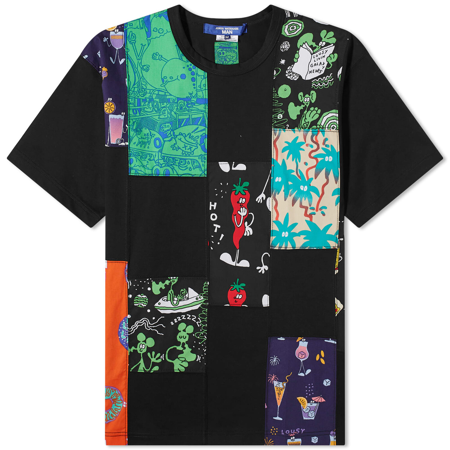 

Футболка Junya Watanabe Man X Lousy Livin' Patchwork, черный