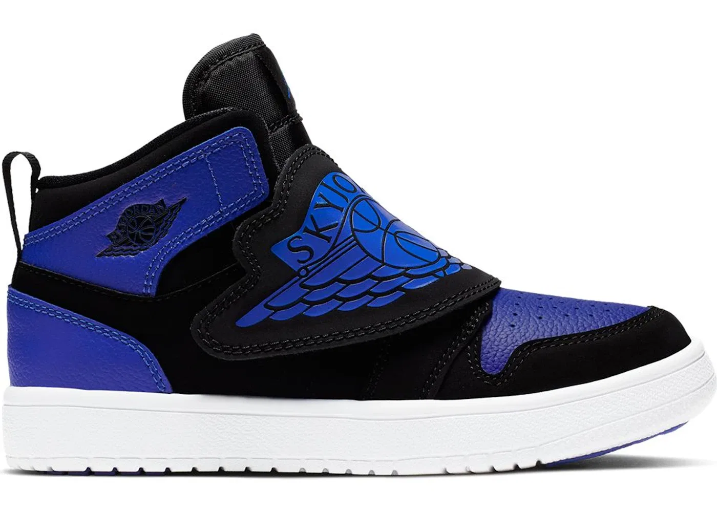 Детские кроссовки для мальчиков высокие Sky Jordan 1 Jordan, Black/Hyper Royal-White