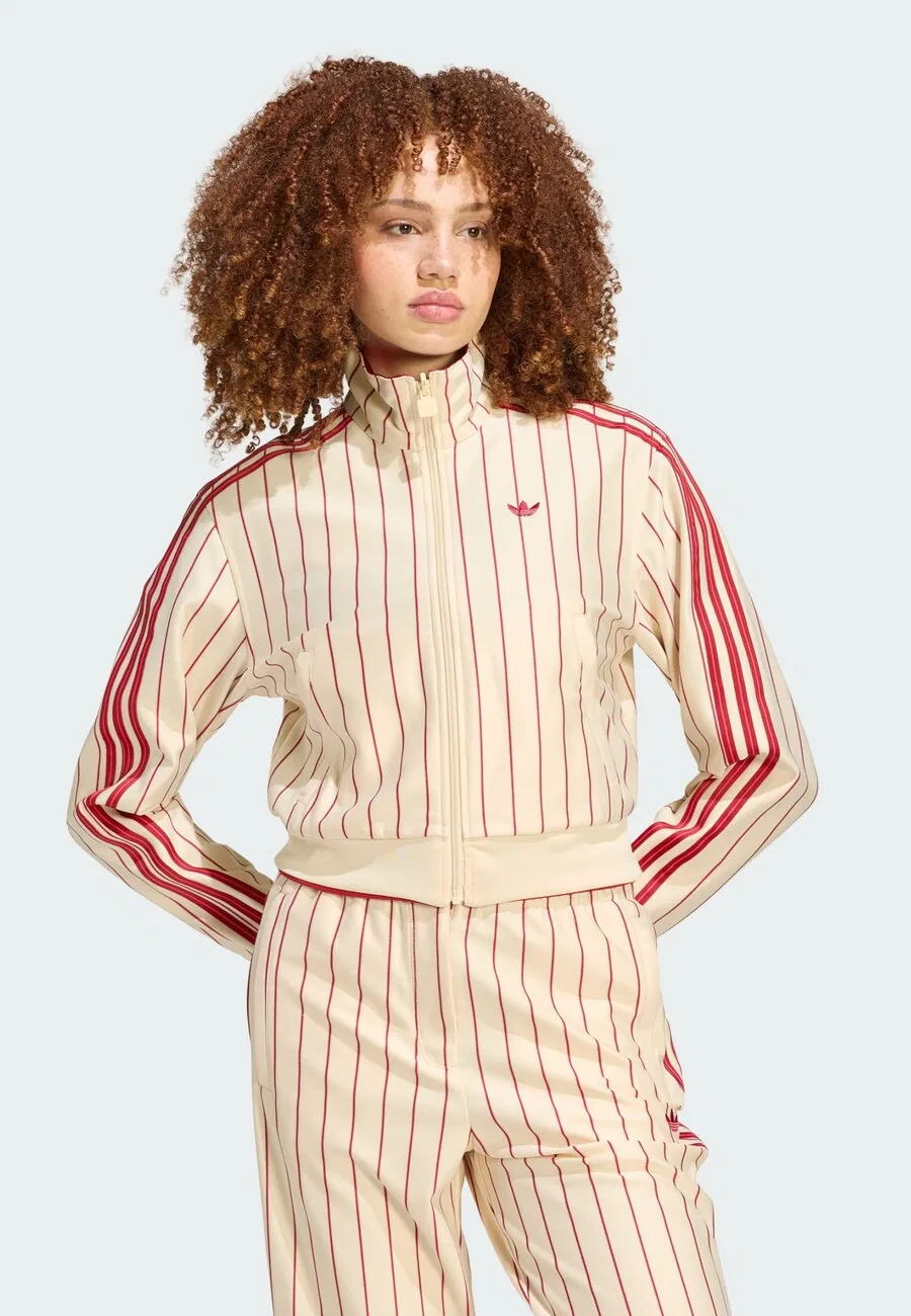Худи на молнии ADIDAS ORIGINALS 'FIREBIRD' кремового цвета — фото 2