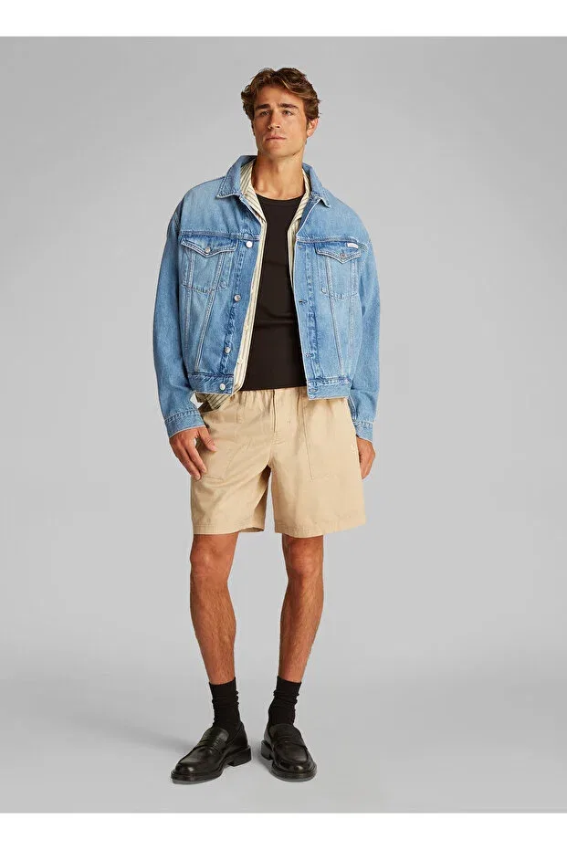 Мужская джинсовая куртка с принтом Calvin Klein, Bright Mid Blue