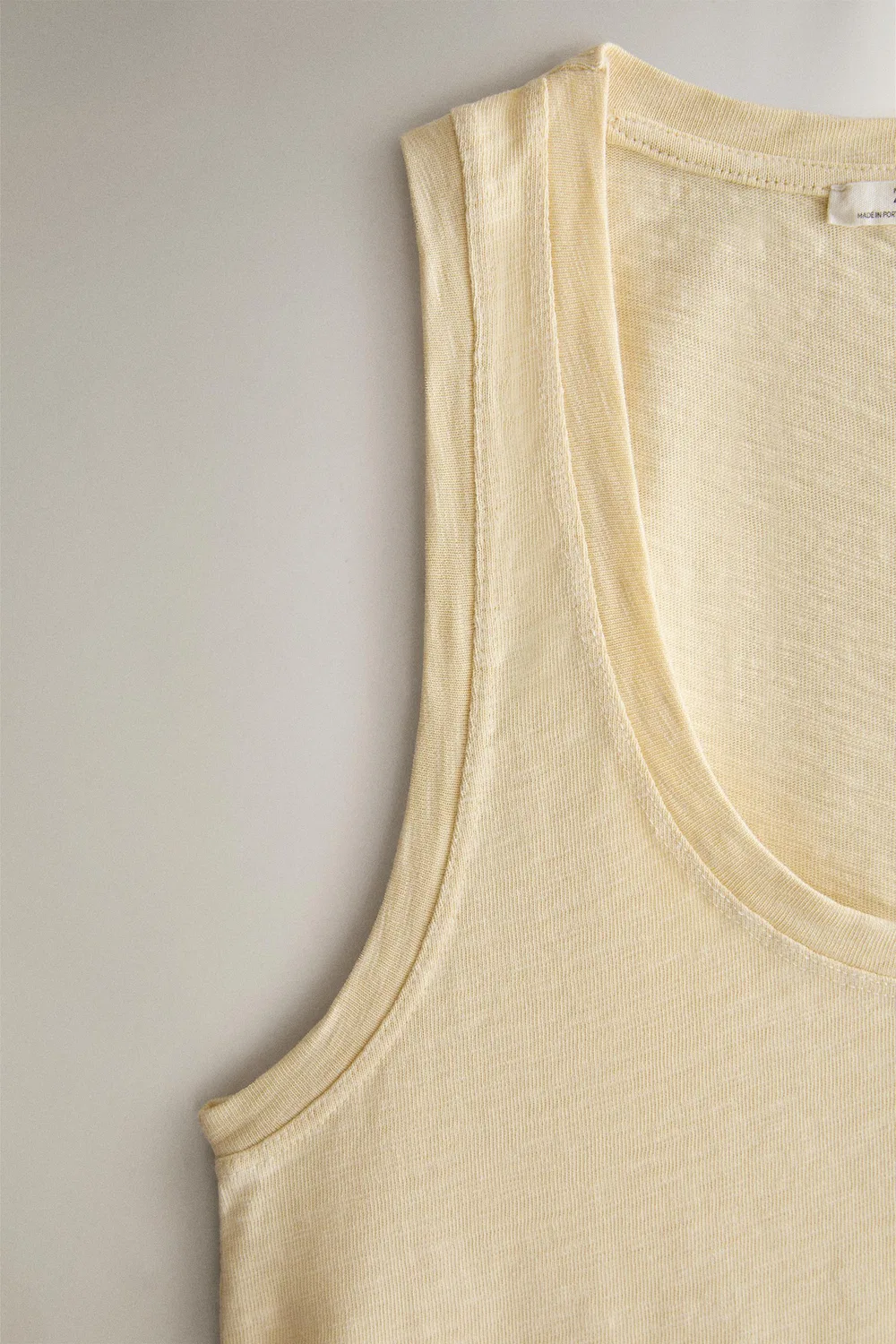 Хлопковый топ на бретельках ZARA, Yellow — фото 3
