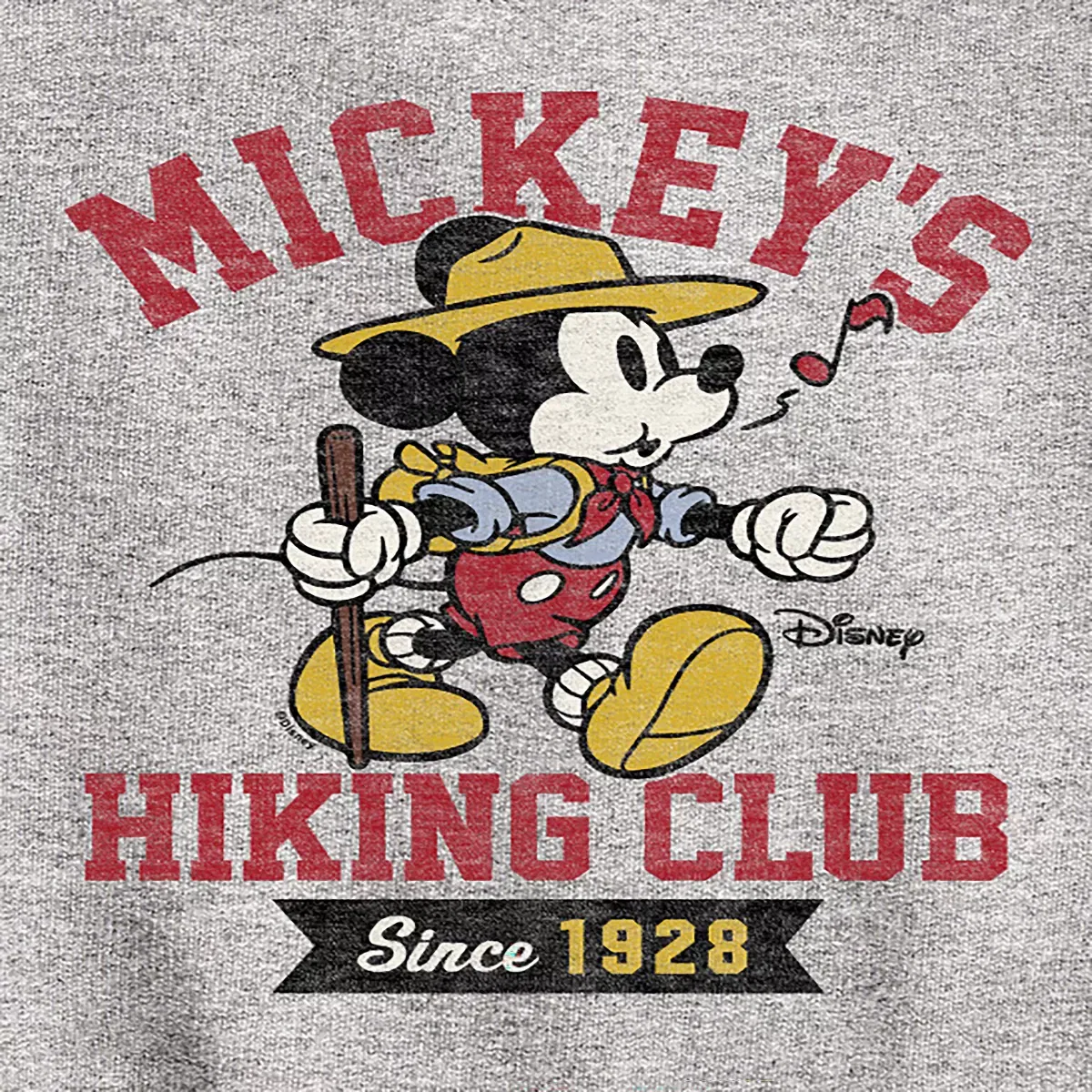 Детское худи для мальчиков с принтом Mickey's Hiking Club Since 1928 Disney, Athletic Heather — фото 2