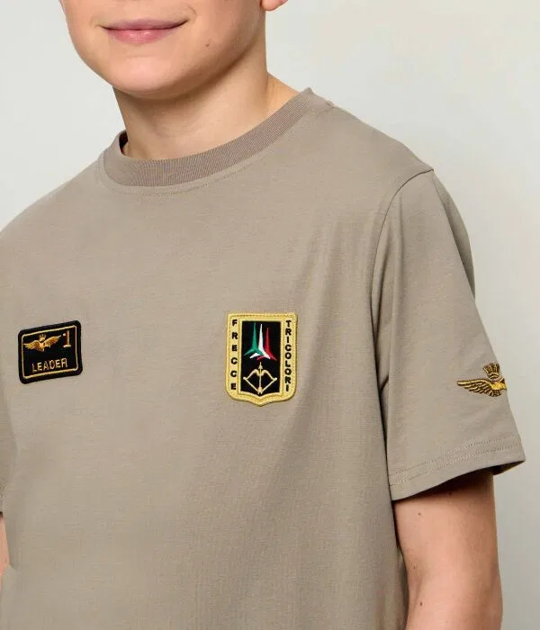 Детская футболка для мальчиков с коротким рукавом Aeronautica Militare, Cachi — фото 4