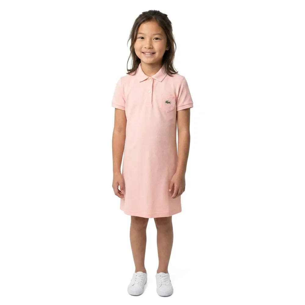 Платье с коротким рукавом Lacoste Kids, розовый — фото 3