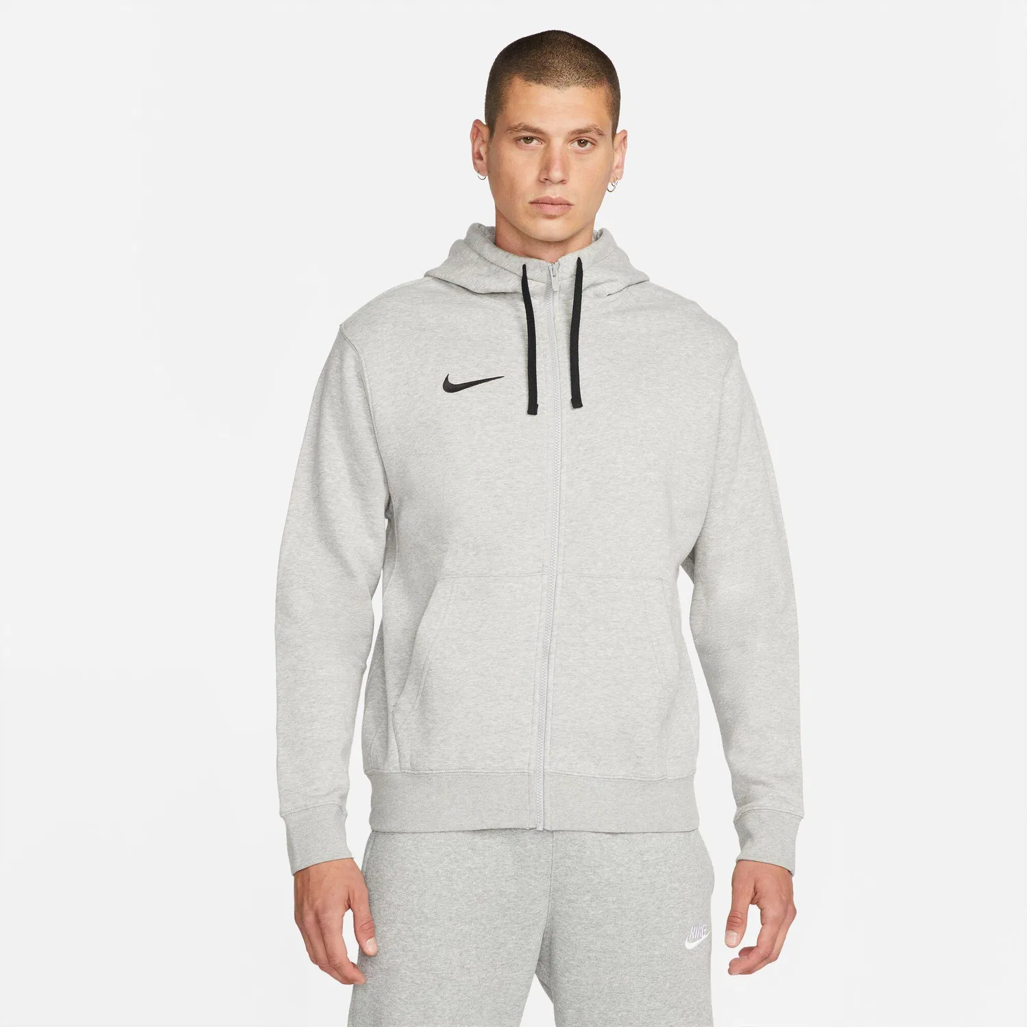 Мужское худи на молнии Park 20 Fleece Full-Zip Nike, Grau Schwarz