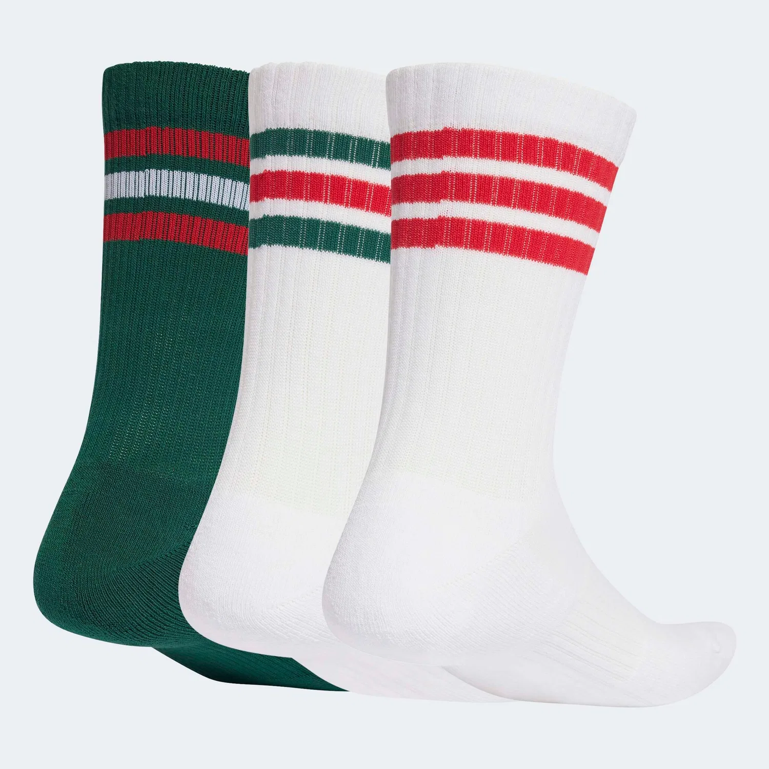 Женские носки для фитнеса с мягкой подкладкой Adidas Performance, Team Dark Green/White/Better Scarlet — фото 2