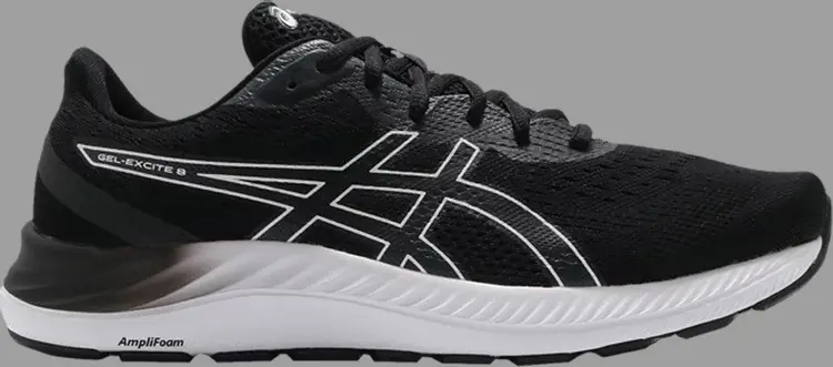 

Кроссовки gel excite 8 4e wide 'black white' Asics, черный