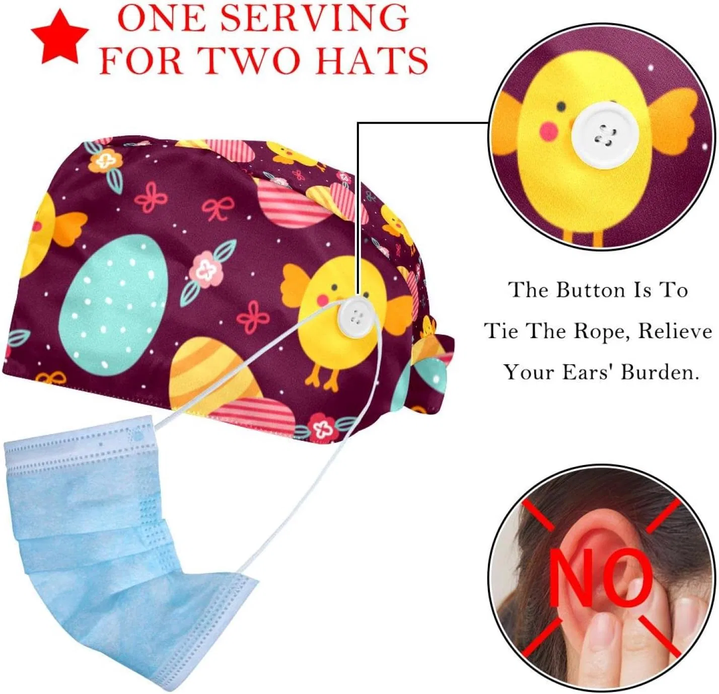 Шапочка для душа, WEETIME, набор 2 шт, мультиколор — фото 2