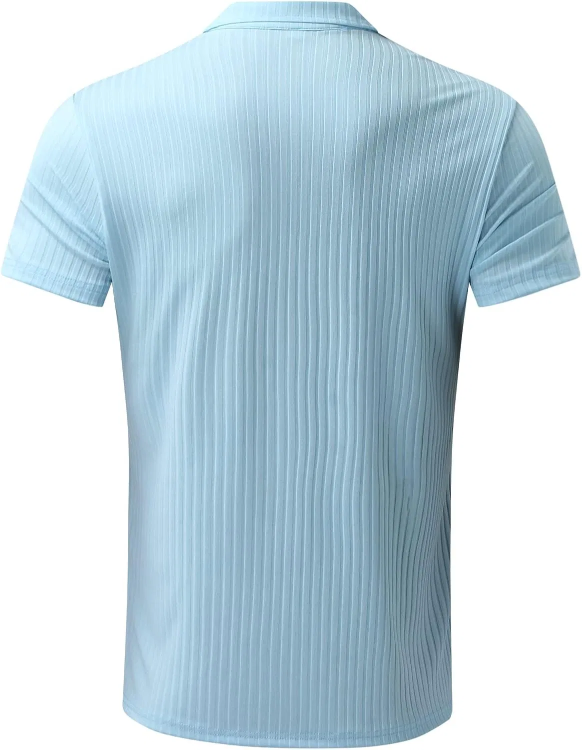 Мужское поло с текстурированным узором Generic, Light Blue — фото 4