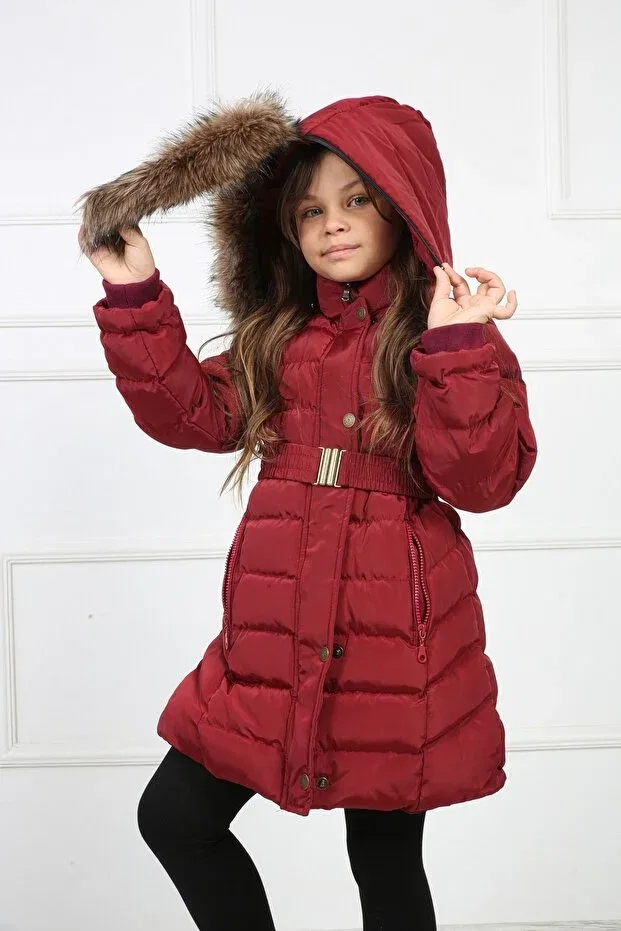 Детское пальто-пуховик для девочек с принтом Cherry Plush Puffer Coat Generic Brands, Cherry