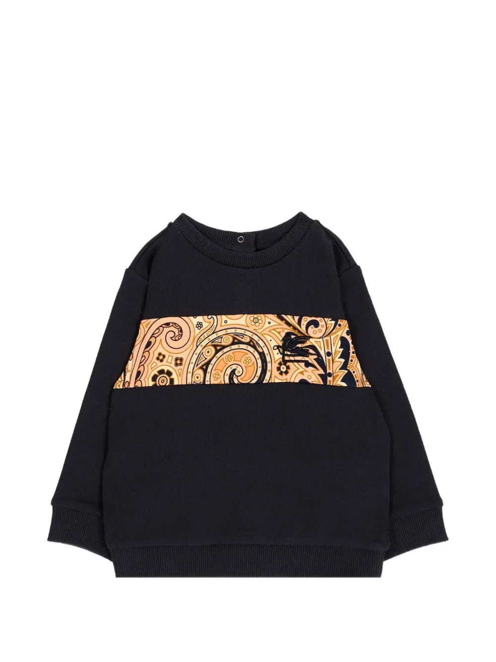 Свитшот с узором пейсли и вышивкой Пегаса Etro Kids, синий