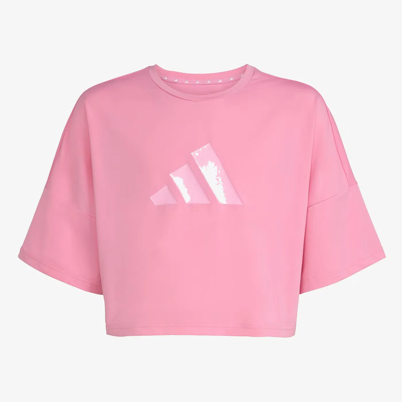 Футболка укороченная с логотипом Adidas, розовый