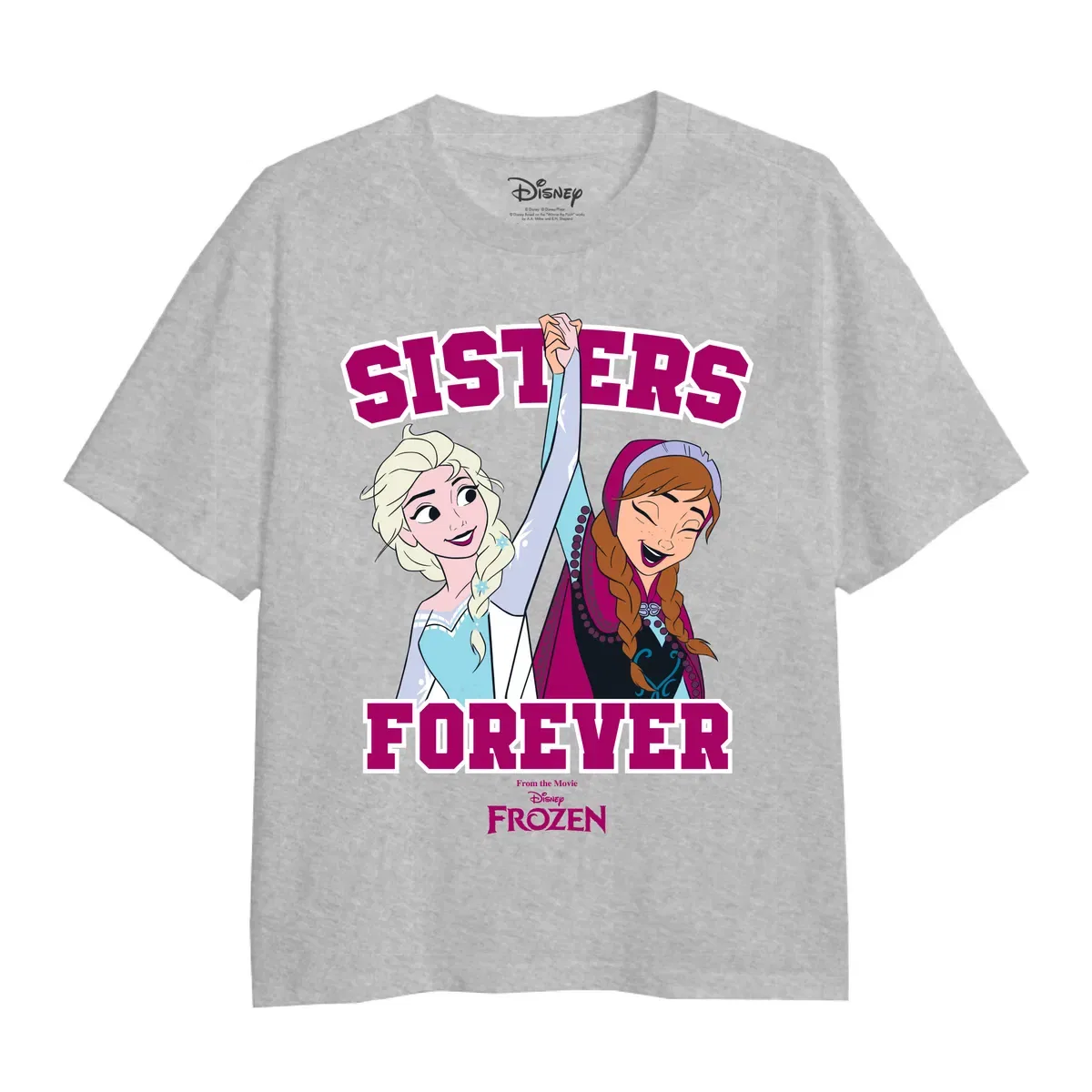 Футболка с принтом Sisters Forever, Frozen, Grey — фото 3