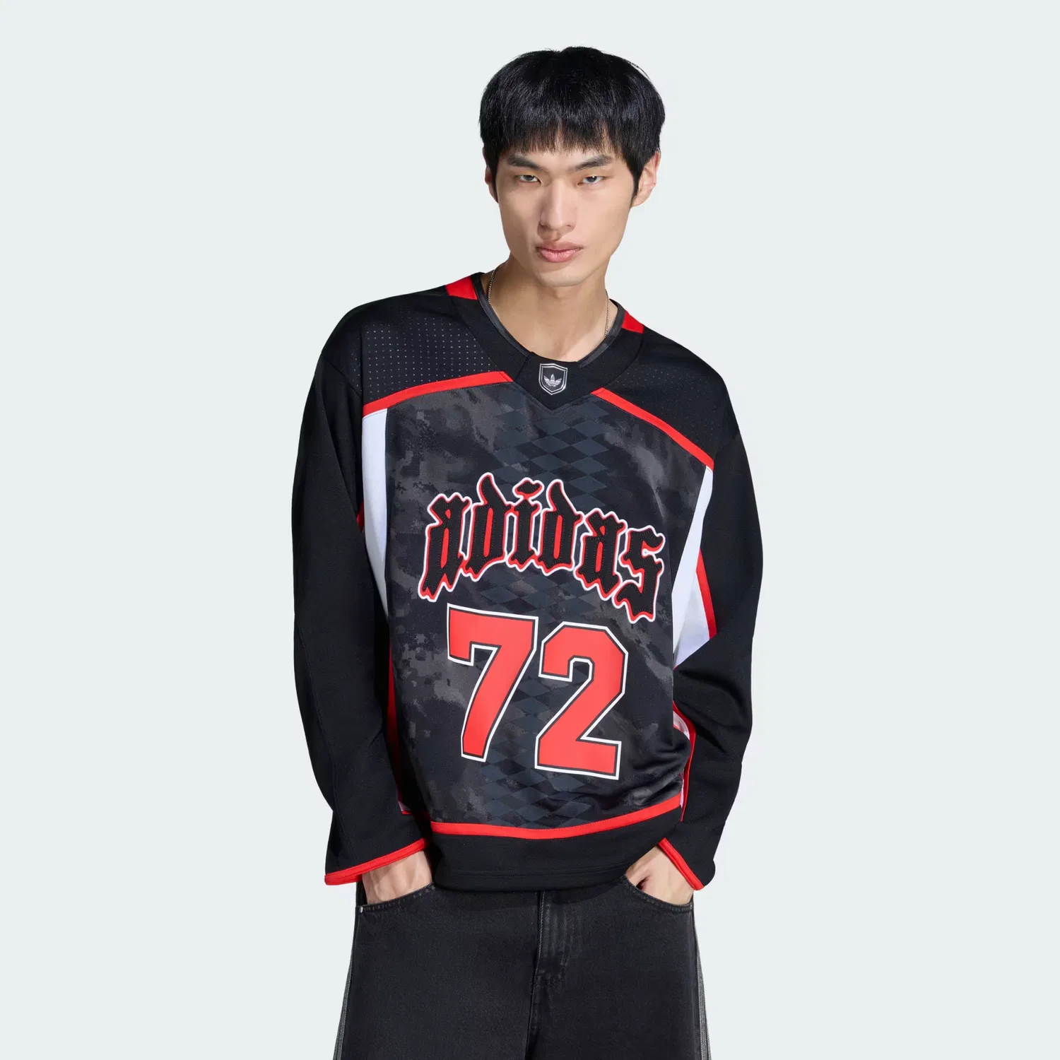 Мужское джерси свободного кроя Hockey Jersey, Adidas Originals, черный