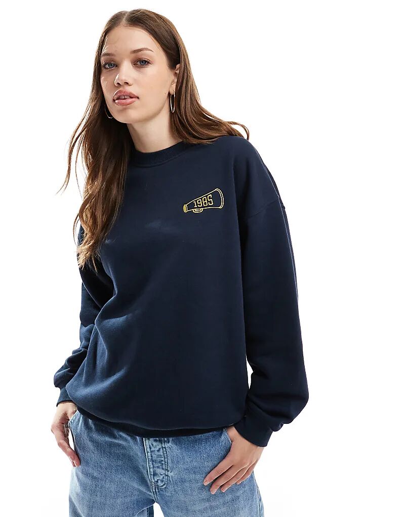 

Классическая графическая толстовка Cotton On в темно-синем цвете Cotton:On