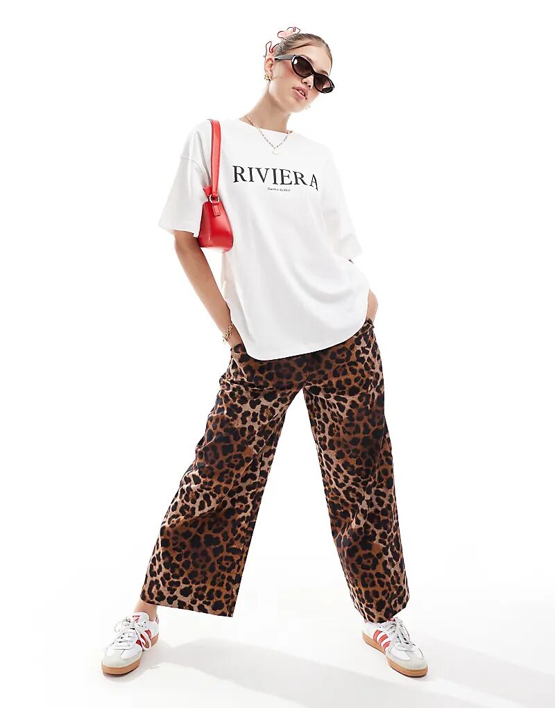 

Укороченные брюки-стринги с леопардовым принтом ASOS DESIGN