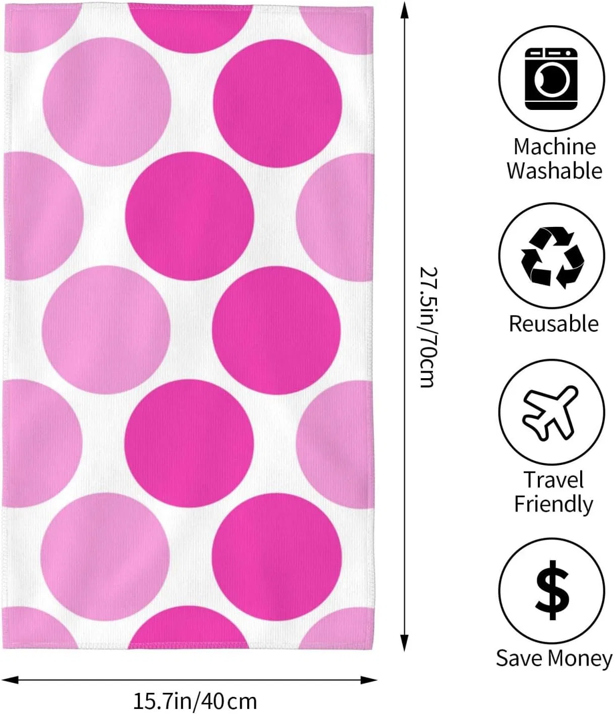 Мочалка для лица из микрофибры, Nevjipu, 69 x 40 см, Hot Pink — фото 2