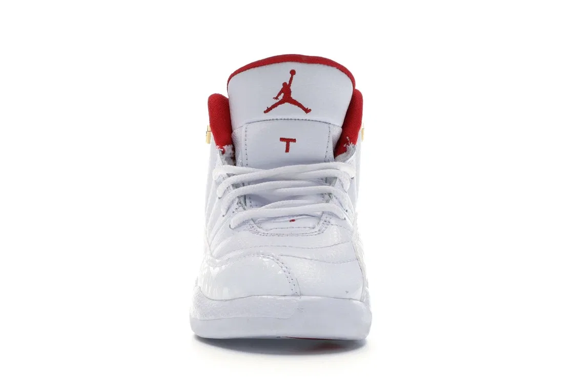 Детские кроссовки Jordan 12 Retro FIBA 2019 PS, White/University Red-Metallic Gold — фото 4