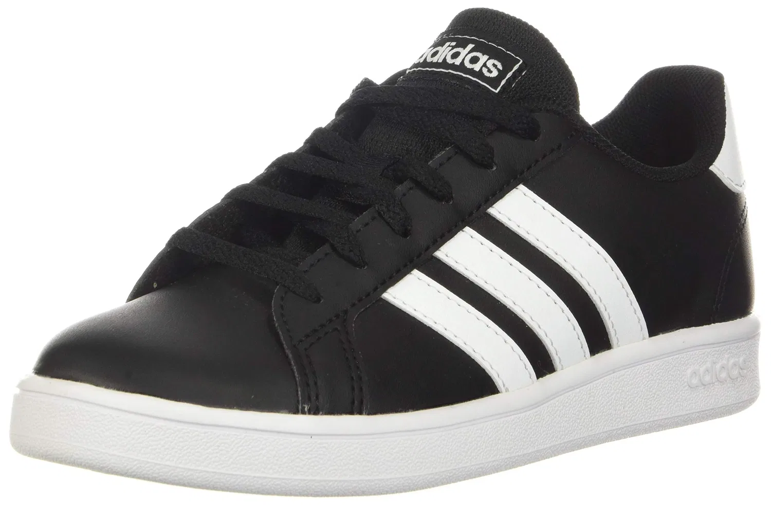 Детские кроссовки для мальчиков с широкой колодкой Grand Court Adidas, Black White And White