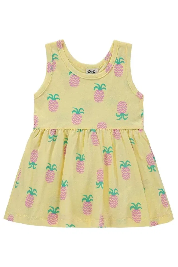 Детское платье для девочек без рукавов с принтом Ananas Empirme Civil Baby, Soft Yellow