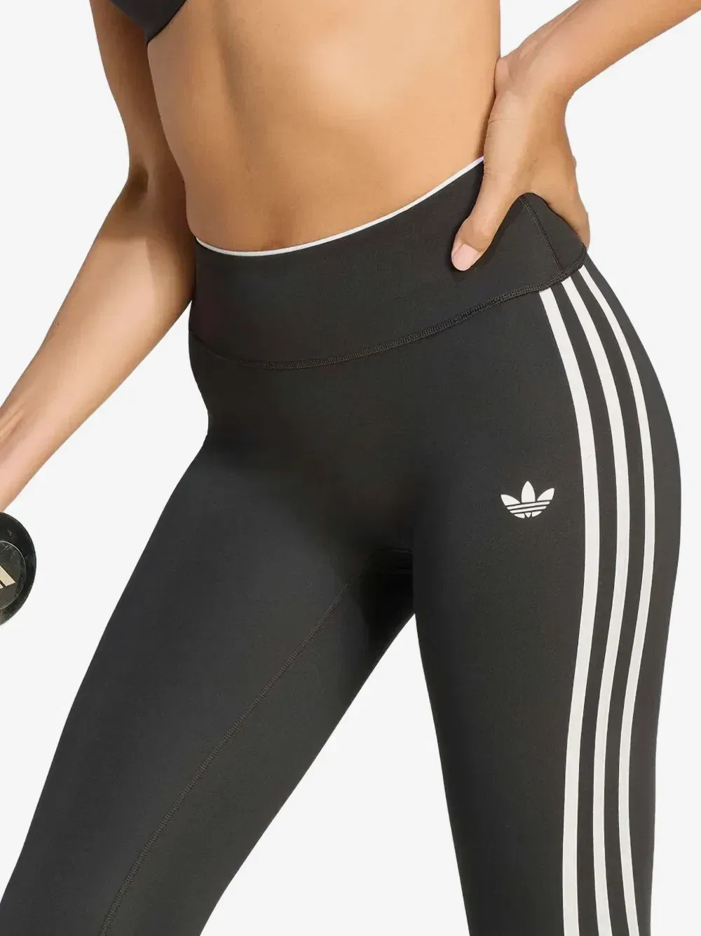 Брюки с боковыми полосками и логотипом adidas, черный — фото 3