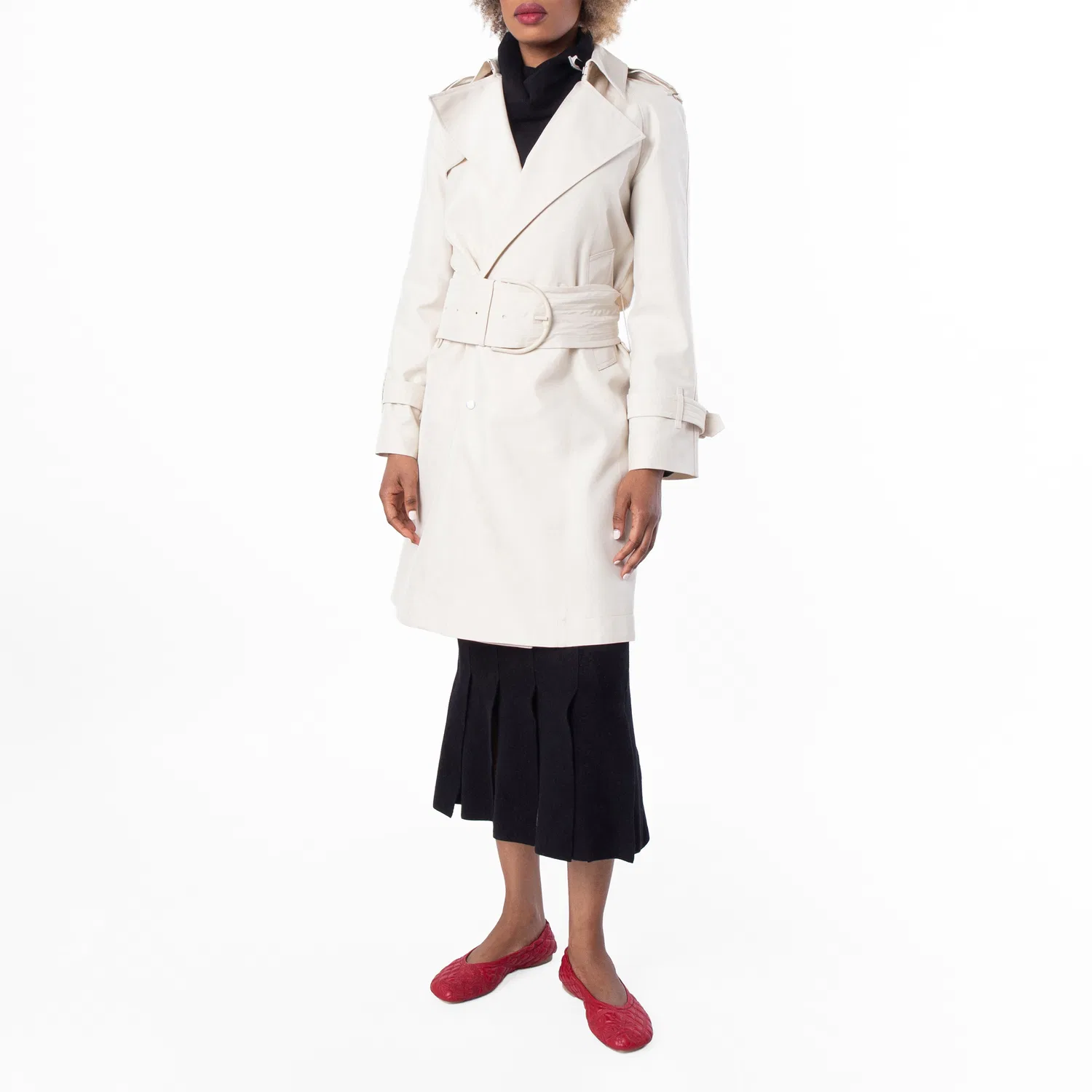Плащ-тренч миди-длины из шелка Lightweight Mid-Length Trench Coat Burberry, Grain