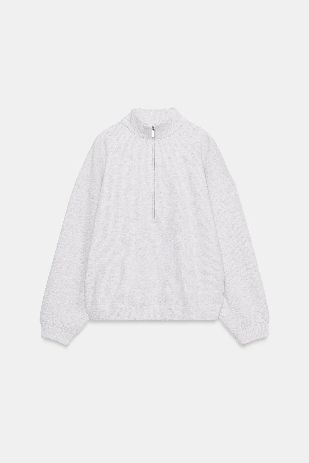 Толстовка на молнии ZARA, Grey marl — фото 4
