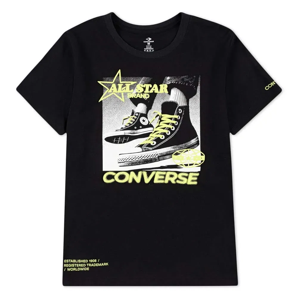 Детская футболка для мальчиков с фотопринтом Photo Real Cnv Sneaker Converse kids, Black