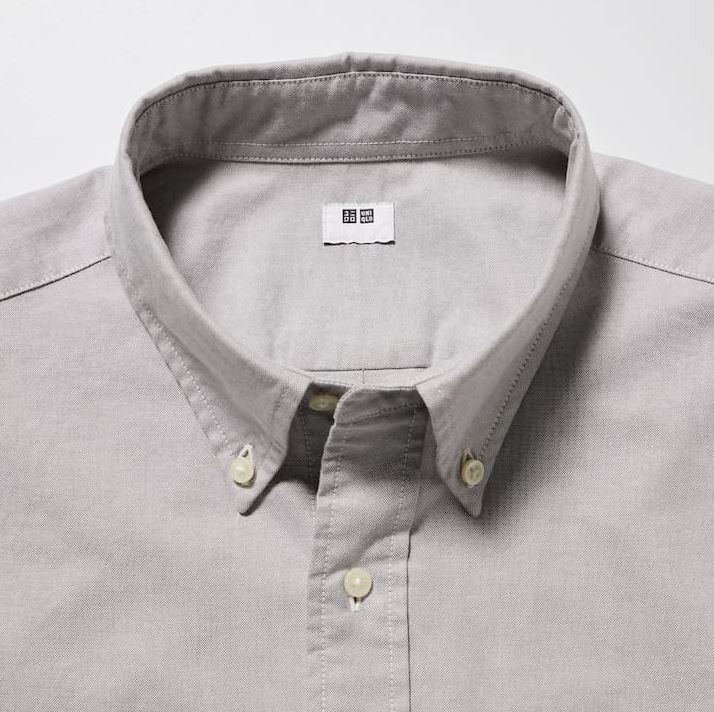 Рубашка оксфордская классического кроя Uniqlo Regular Fit Oxford, серый — фото 3