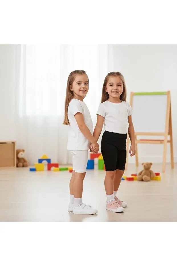 Детские леггинсы для девочек хлопковые Basics Katmirra, Black And White