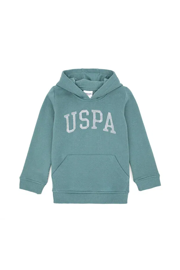 Детские свитшот для девочек с капюшоном U.S. Polo Assn., Mint