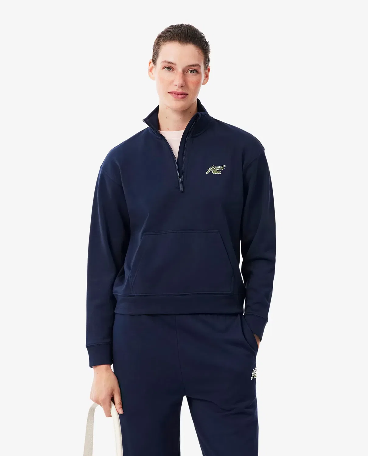 Худи Lacoste Azul Marino с молнией и высоким воротником