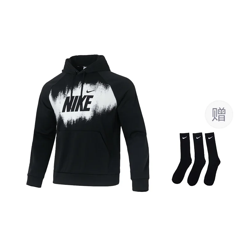 Толстовка с капюшоном Swoosh для мужчин Nike, Black (Includes 3 Pairs of Nike Socks)
