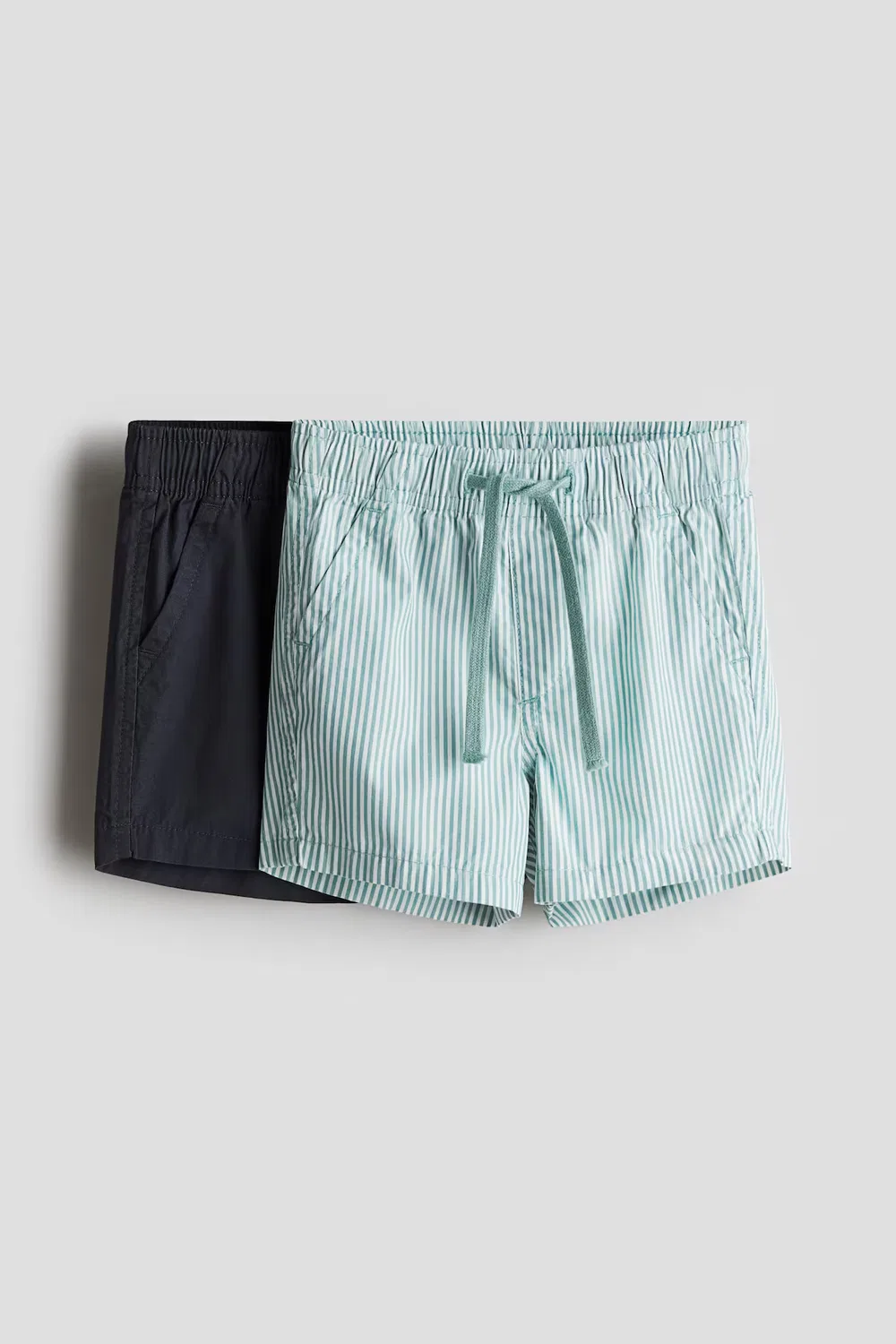2 хлопковых шорт в упаковке H&M, Türkis/Dunkelgrau