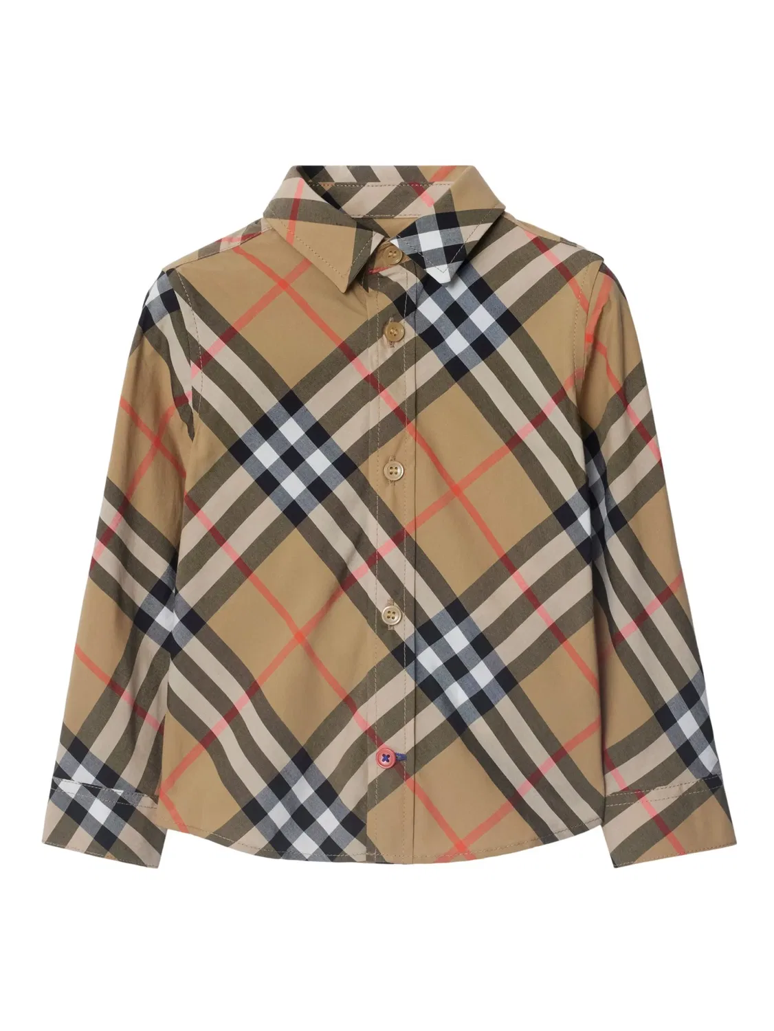 Рубашка в клетку из хлопка Burberry, нейтральные